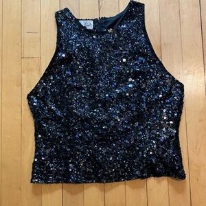 Vintage Sequin Laurence Kazar Crop Top